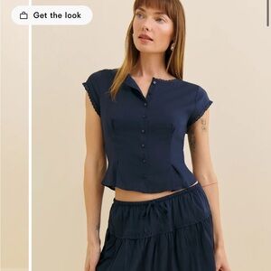 Reformation Valetta top navy